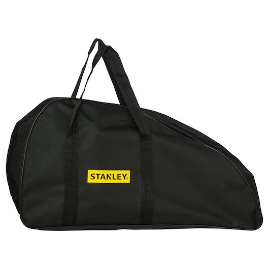 STANLEY 1-77-174 black soft carrying bag with dual handles, product photography, side angle.