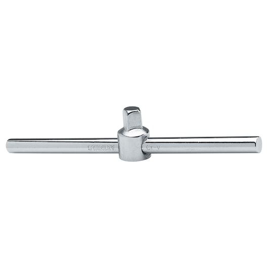 STANLEY 4-86-010 T-bar socket tool, silver chrome finish, product front angle on white background.