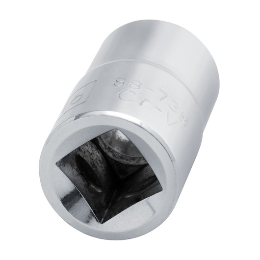 STANLEY 4-88-738 chrome socket, close-up angled view on white background, hand tool accessory.