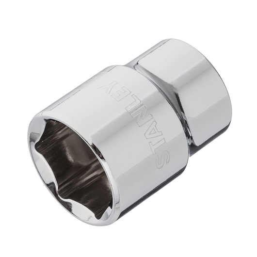DRIVE SOCKET 1/2" 22mm STANLEY  white background ANGLE