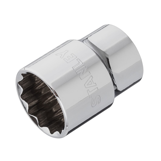 DRIVE SOCKET 1/2" 21mm STANLEY  white background ANGLE