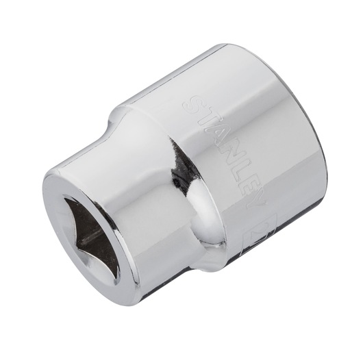 STANLEY 4-88-799 shiny chrome socket, close-up angled view on white background, tool accessory.
