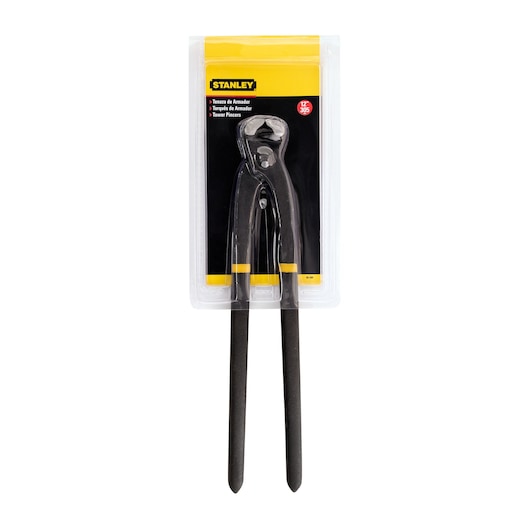 STANLEY 84-284 tower pincers in retail packaging, front view on white background.