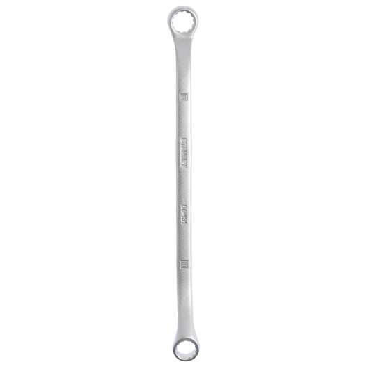 STANLEY 86-131 double box end wrench, silver finish, front angle, hand tool for tightening nuts.