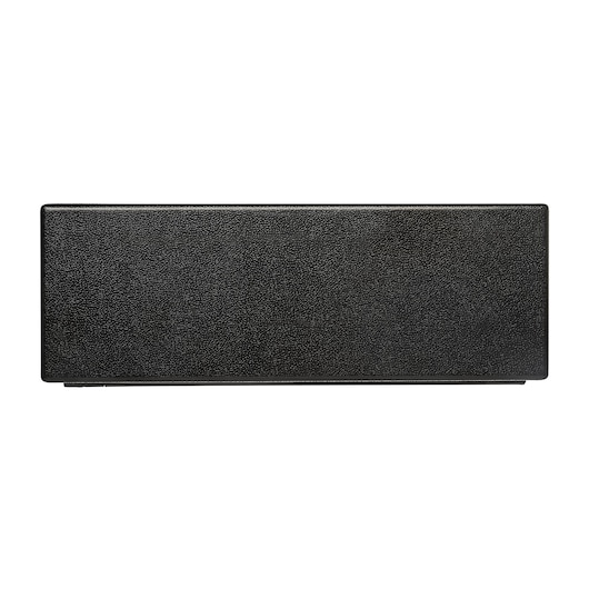 STANLEY 92-642 black textured rectangular case, closed, photographed from front on white background.