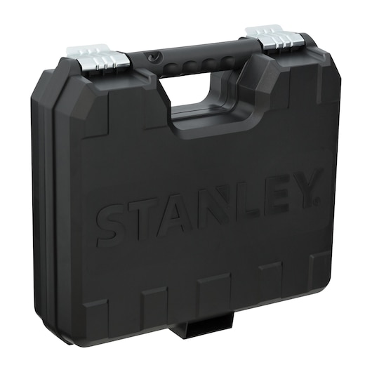 STANLEY SDH700K black hard plastic carrying case with handle and silver latches, front angle on white background.