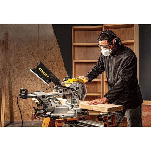STANLEY MITER SAW IN USE