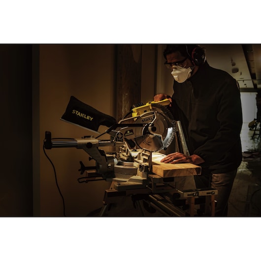 STANLEY MITER SAW IN USE
