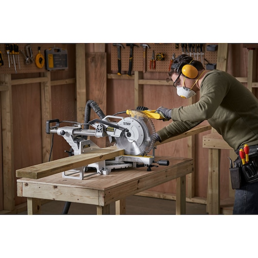 STANLEY MITER SAW IN USE
