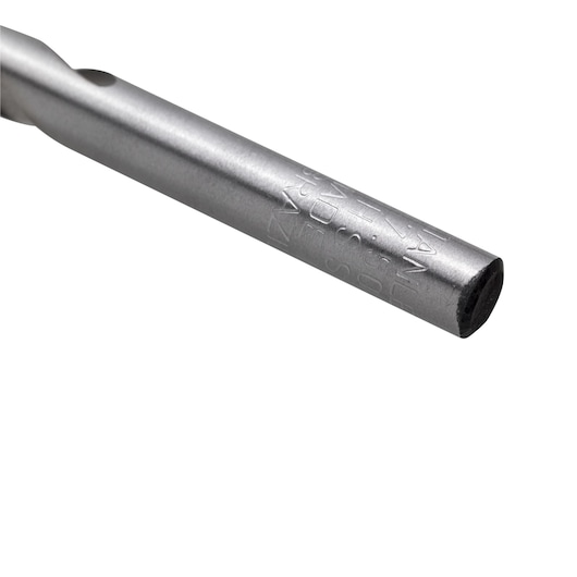 STANLEY STA50075C metal drill bit close-up showing engraved markings, photography on white background.