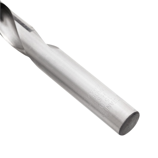Stanley STA50150T metal drill bit close-up on white background, showing engraved markings.