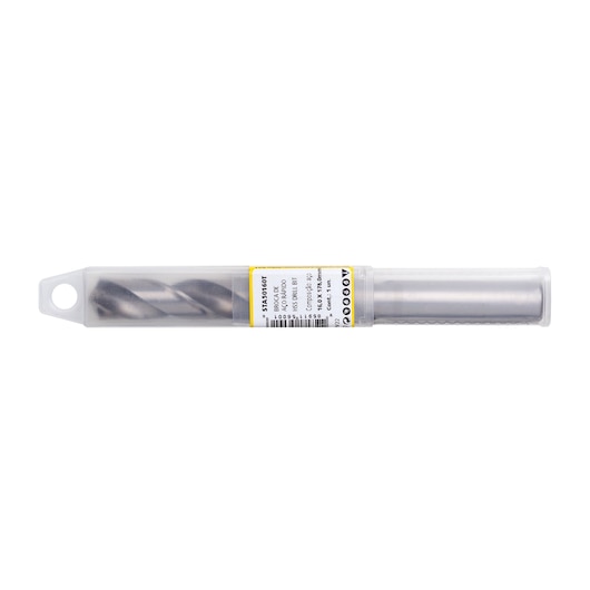 Stanley STA50160T metal drill bit in clear plastic case, product photography on white background