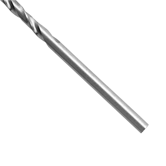 STANLEY STA50332B metal drill bit, close-up side view, silver finish, photography with white background.