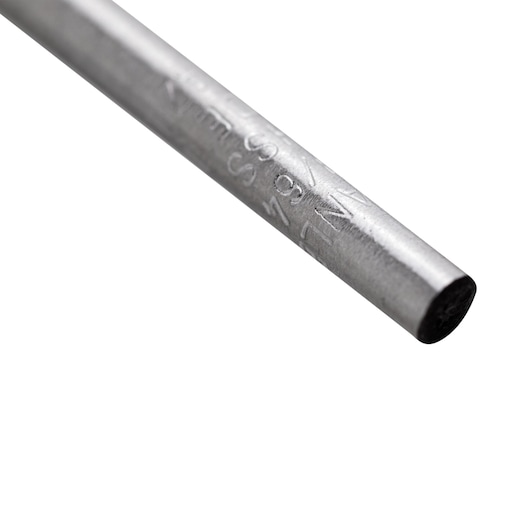 STANLEY STA50964B silver round metal rod, close-up angle, photography on white background.