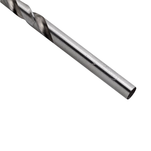 STANLEY STA51164C metal drill bit, closeup side angle, silver color, spiral fluted shaft.