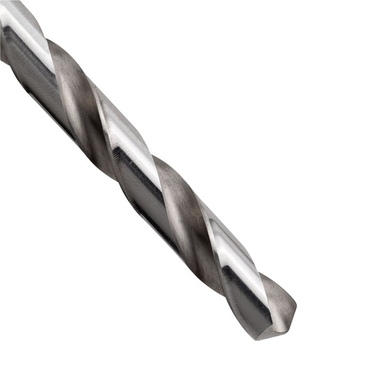 STANLEY STA51964C drill bit close-up, silver metal, spiral flute, product photography on white background.