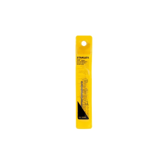 STANLEY STA53030C masonry drill bit in yellow packaging, front view photo.