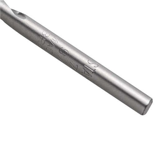 STANLEY STA53070C metal drill bit, close-up side angle on white background.