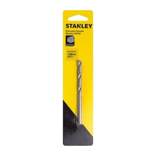 STANLEY STA53070C masonry drill bit 7.00mm in retail packaging, front view on white background.