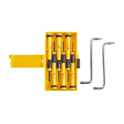 SCREWDRIVERS SET ON WHITE BACKGROUND SIDE VIEW