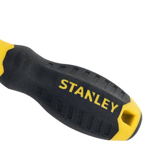 STANLEY STMT60817-840 black and yellow screwdriver handle close-up, product on white background