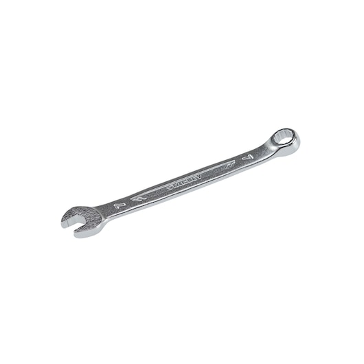 STANLEY STMT72804 combination wrench, chrome finish, angled view on white background.