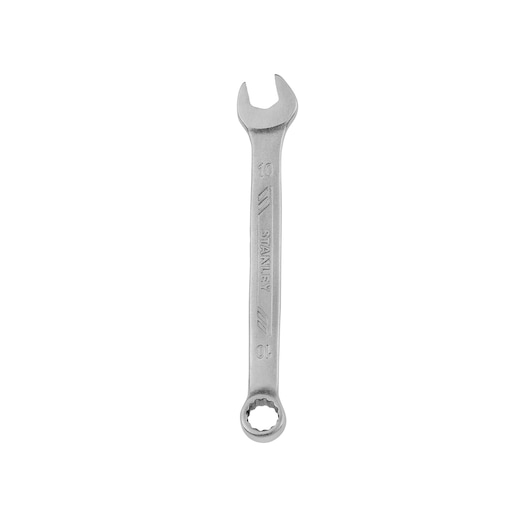 STANLEY STMT72807 combination wrench, silver, photography, top view on white background.