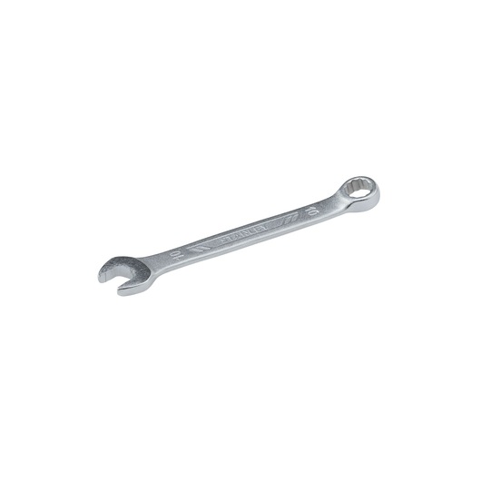 STANLEY STMT72807-8 combination wrench, silver metal, angled view, open and box end, hand tool.