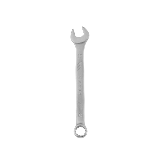 STANLEY STMT72814 combination wrench, silver, front angle, with open and box ends on white background.