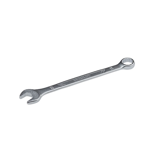 STANLEY STMT72822 silver combination wrench, product photography, angled on white background.