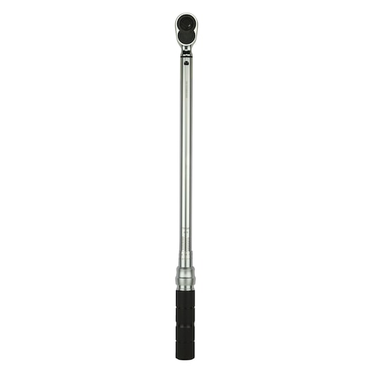 STANLEY STMT73591-8 torque wrench with long silver body and black textured handle, studio front view.