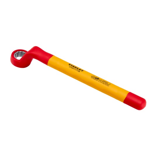 STANLEY STMT77758-LA insulated box end wrench, yellow and red, product photo on white background.