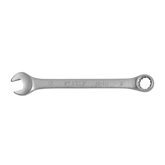 Stanley STMT80219-840 silver combination wrench, front angle, metal hand tool.