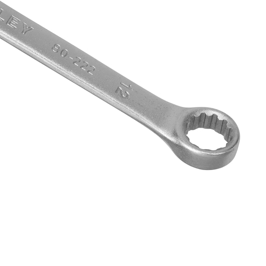 STANLEY STMT80222-840 box-end wrench, silver finish, photography, angled on white background