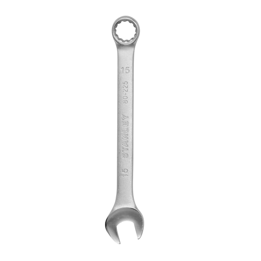 STANLEY STMT80225-840 combination wrench, 15mm, silver, product photography front angle