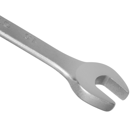 STANLEY STMT80225-840 open-end wrench, silver finish, close-up on white background.