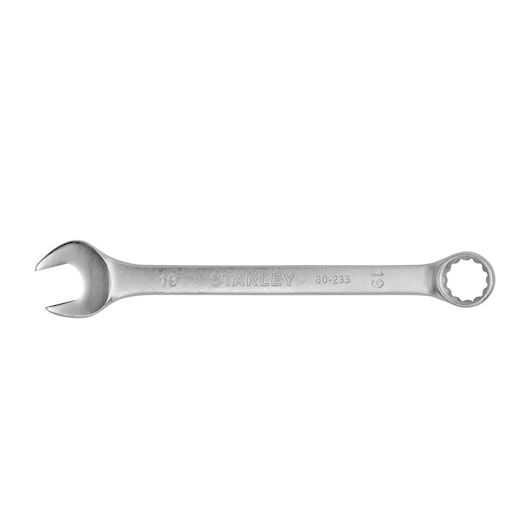 STANLEY STMT80233-840 combination wrench, silver, front angle on white background