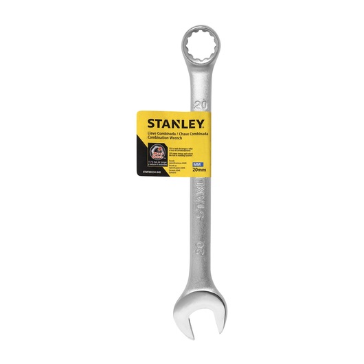 STANLEY STMT80234-840 combination wrench, 20mm, silver finish, front angle on white background.