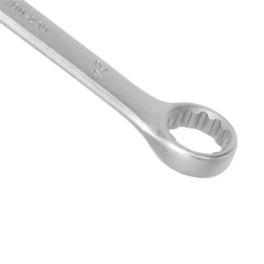 STANLEY STMT80239-840 box end wrench, silver, close-up angle on white background.
