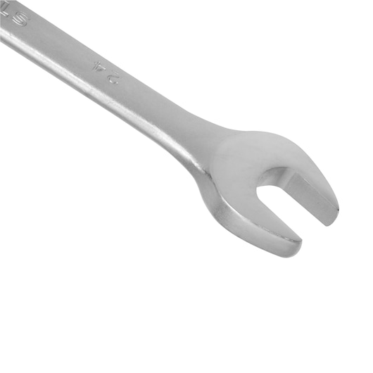 STANLEY STMT80239-840 open-end wrench, silver finish, product side angle on white background.