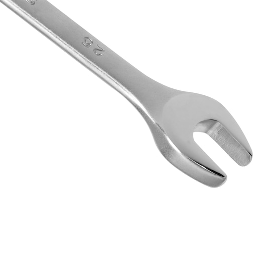 Stanley STMT80240-8 open-end wrench, silver finish, shown at an angled close-up on white background.
