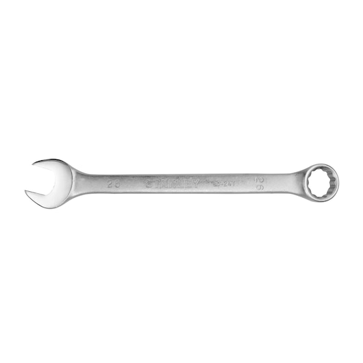 STANLEY STMT80241-840 wrench, silver, combination spanner, horizontal angle, white background