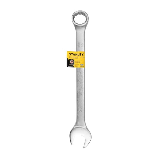 STANLEY STMT80241-840 combination wrench, 26mm, silver finish, front angle on white background.