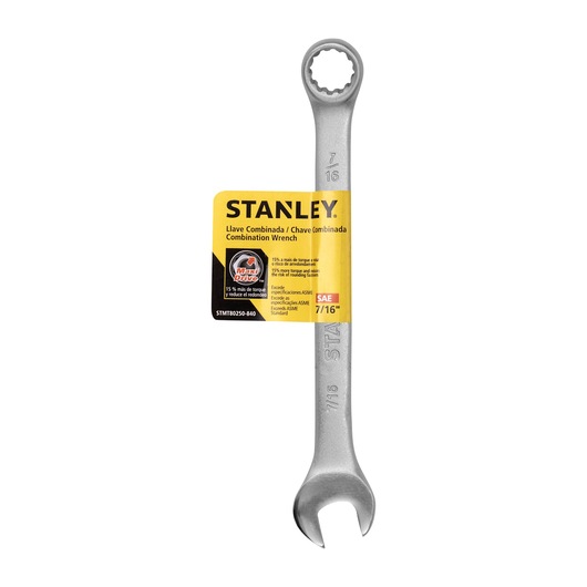 STANLEY STMT80250-840 combination wrench SAE 7/16, front angle on white background.