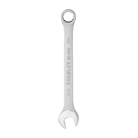 STANLEY STMT80252-840 combination wrench, silver finish, photography of front angle on white background.