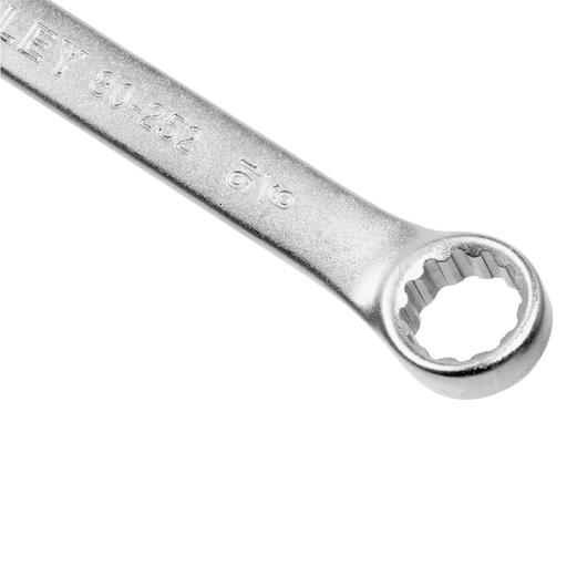 STANLEY STMT80252-840 box end wrench, silver finish, close-up on white background.