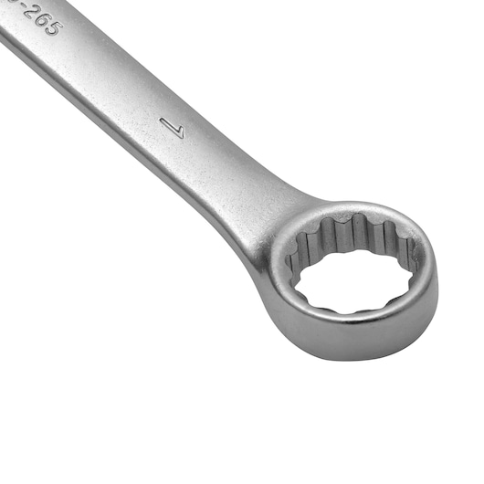 STANLEY STMT80265-840 box-end wrench, silver finish, close-up angle, tool category.