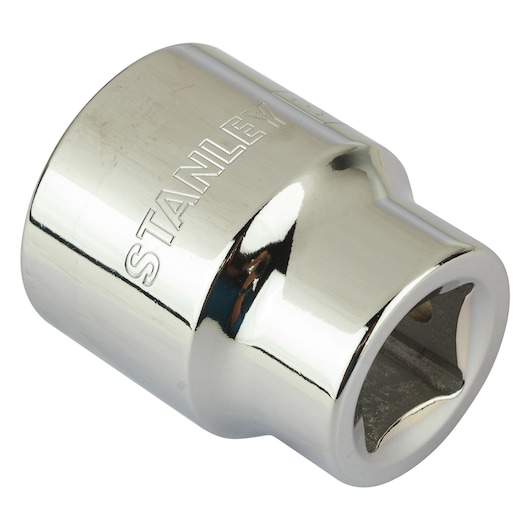 STANLEY STMT89334-8B-12 chrome socket tool, angled front view on white background.