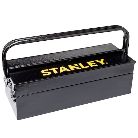 (3) Drawer metal toolbox STANLEY white background ANGLE